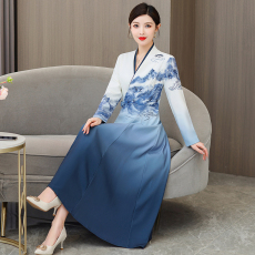 批发旗袍新中式女装中国风2025春季新款长袖复古茶服汉服改良版连衣裙