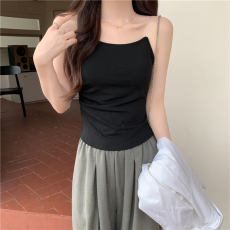 批发实拍不减 秋冬新款磨毛吊带背心女带胸垫<b class='q'>隐形</b><b class='q'>肩带</b>内搭打底上衣