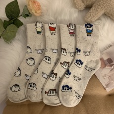 批发实拍实价 日系动漫卡通<b class='q'>袜子</b>中筒袜可爱个性百搭运动棉袜4双装