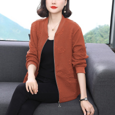 批发棒球服外套中年女士妈妈2026春装新款简约时尚宽松型夹克开衫上衣