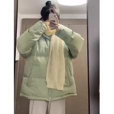 批发浅绿色立领面包服棉服外套男女冬季2023新款宽松加厚学生棉衣棉袄