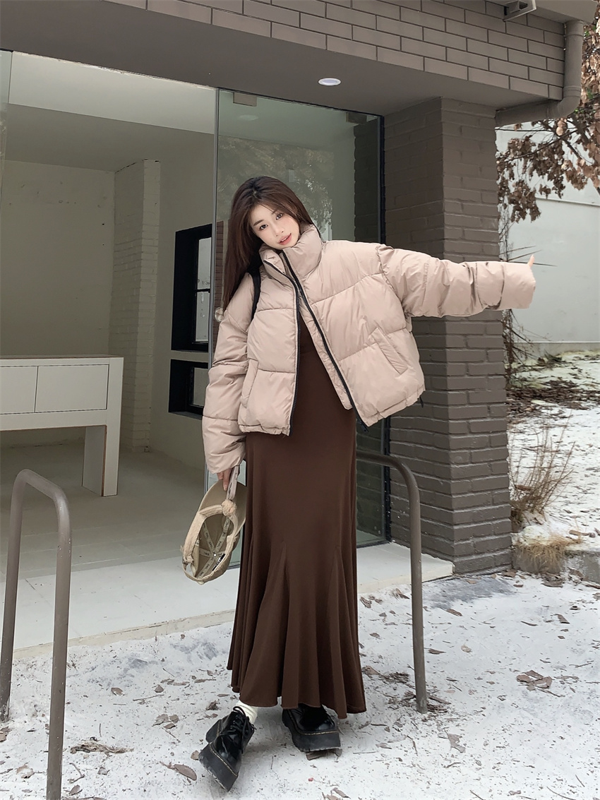 實拍 秋冬新款立領加厚保暖棉服