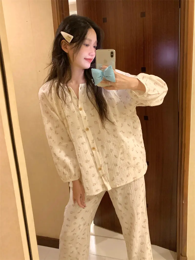 귀여운 미미 소녀 래빗 홈웨어 세트 상세 이미지 3
