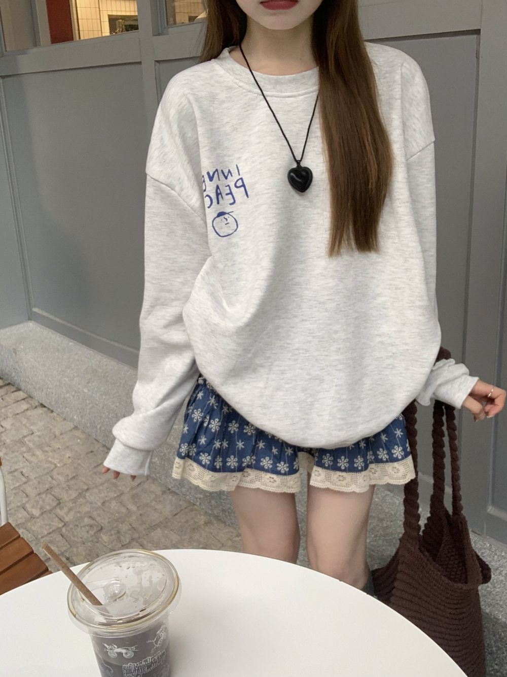 Velvet thickened sweatshirt for women autumn  new college style salt letter print loose pullover long-sleeved top