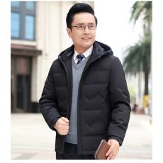 批发实拍棉服男士中老年冬季连帽加绒加厚保暖夹克爸爸休闲冬装外套