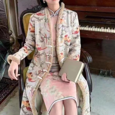 批发新中式<b class='q'>改良</b><b class='q'>旗袍</b>新款冬季加绒加厚外披素雅年轻款外套单独外套