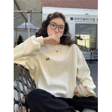 批发实拍 韩版秋冬宽松圆领<b class='q'>婴儿</b>绒刺绣字母<b class='q'>卫衣</b>