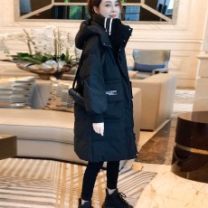 批发黑色长款过膝棉服女连帽加厚流行爆款外套秋冬装2025新款<b class='q'>欧洲</b>站货