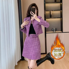 批发2025法式<b class='q'>名媛</b>小香风秋冬<b class='q'>套装</b>新款网红爆款甜酷辣妹炸街两件套裙