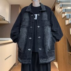 批发实拍实价 日系情侣牛仔外套 架潮流高街<b class='q'>嘻哈</b>牛仔衣男女夹克外套