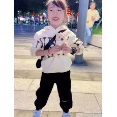 批发2025新款秋冬新款外穿男孩女<b class='q'>宝宝</b>秋冬季加绒卫衣运动加厚潮套装