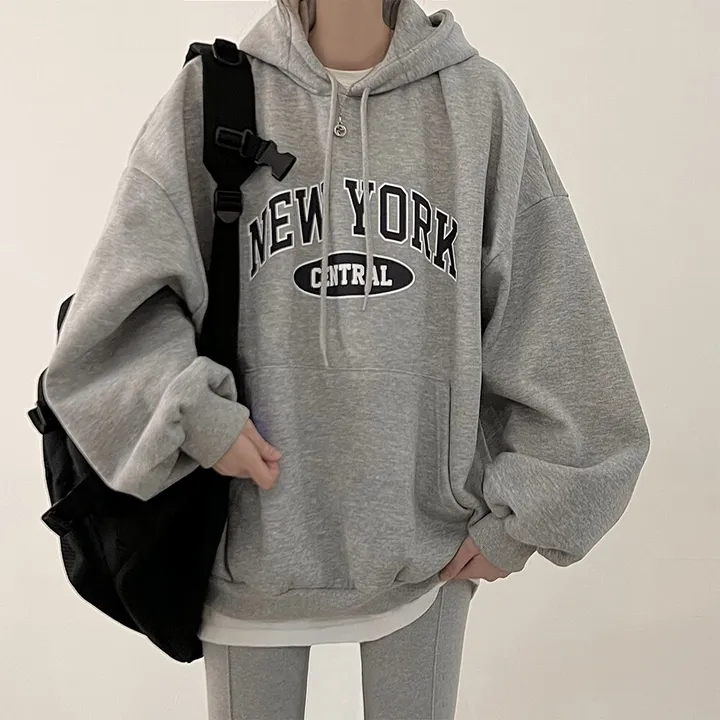 韩版小众休闲情侣卫衣女ins慵懒风设计感外套