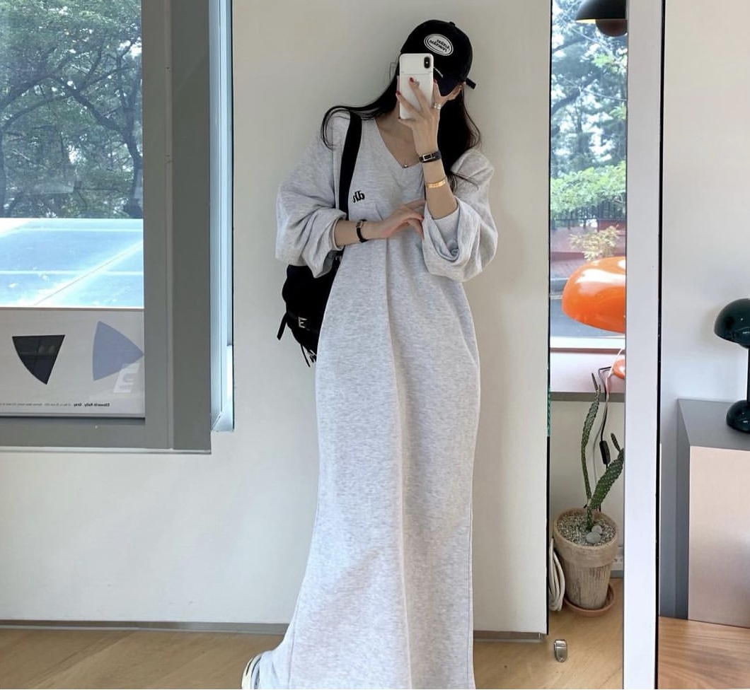 한 부서 봄 가을 새로운 달콤함 연령 감소 롱 코트 드레스 후드티 여성