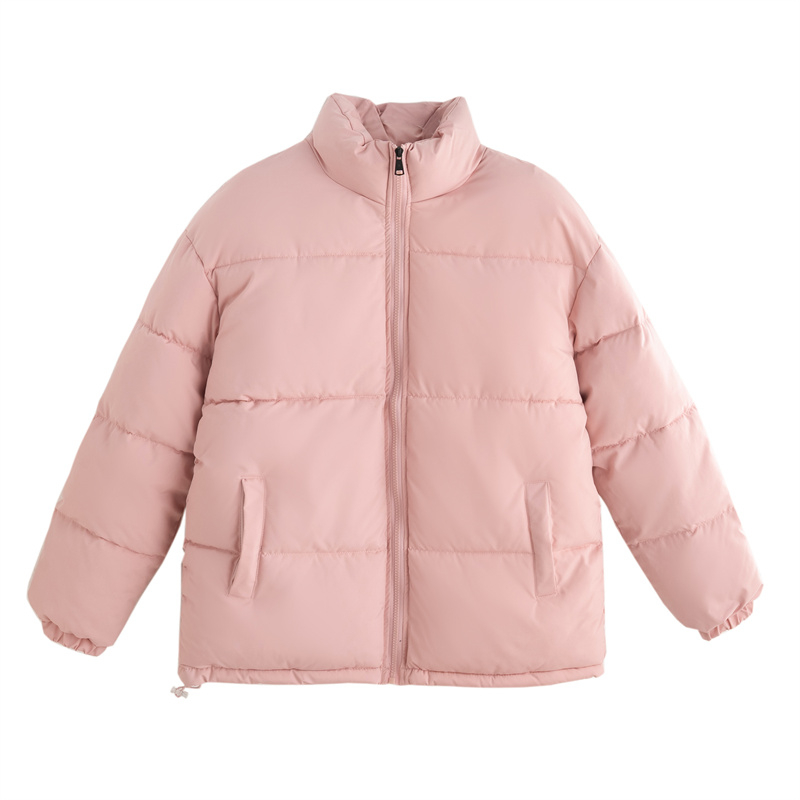 Real shot of thickened cotton coat for women, candy-colored winter student bread coat, trendy large size padded jacket for fat people