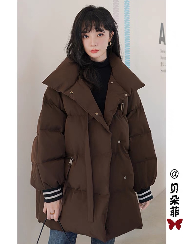 Winter down cotton coat for women mid-length 2023 new small coat gentle Korean style cotton coat cotton jacket bread coat