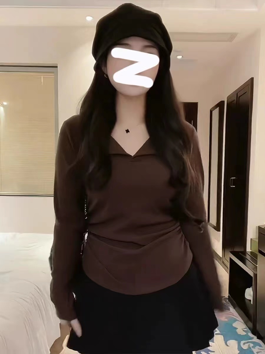 빅 사이즈 여성 의류 조기 가을 새로운 지방 mm 표지 배 맨위 숨기기 고기 자이언트 슬림해 보이는 양면 플리스 두꺼운 보온 기본 셔츠