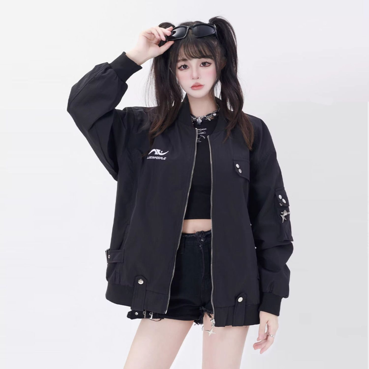 Flight suit jacket for women American high street design retro baseball uniform autumn new couple trendy brand jacket thin section