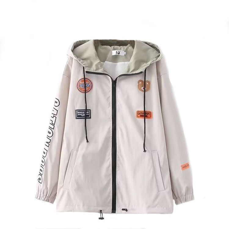 Baseball Jacket Women's  Spring and Autumn New Student Casual Sports Workwear Hooded Jacket Windbreaker Jacket