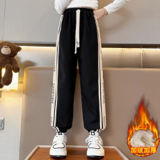 批发女童裤子秋冬款2025新款洋气大童运动裤冬季休闲<b class='q'>儿童</b>冬装加绒卫裤