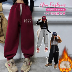 批发<b class='q'>女</b>童洋气<b class='q'>休闲</b>卫<b class='q'>裤</b>2025秋冬儿童百搭运动裤加绒加厚束脚裤子