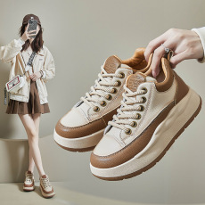 批发2023秋季小白鞋新款<b class='q'>韩版</b>厚底增高休闲板鞋