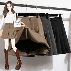 批发实拍大码毛织短裤女<b class='q'>秋</b>冬小个子百褶半身裙裤子高腰A字显瘦靴裤裙
