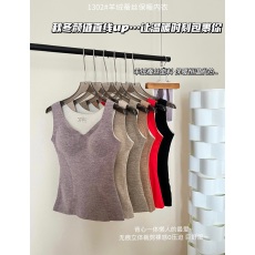 批发秋冬羊绒蚕丝保暖背心带胸垫内搭外穿显瘦修身新款打底保暖内衣女