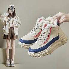 批发2023冬季新款<b class='q'>韩版</b>新款加绒高帮老爹鞋女鞋货号