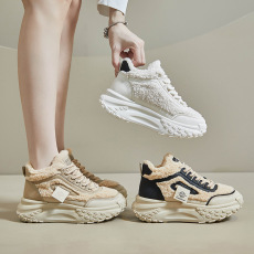 批发2023冬季新款<b class='q'>韩版</b>加绒高帮老爹鞋货号