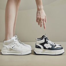 批发2023秋季新款<b class='q'>韩版</b>高帮小白鞋女休闲鞋货号