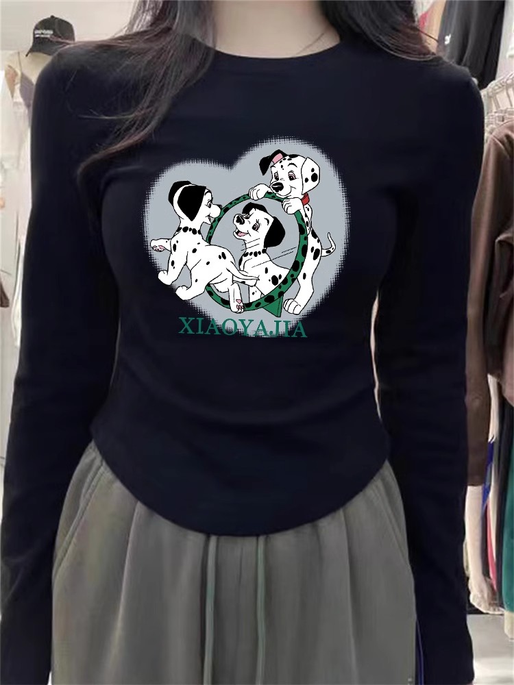 新款德絨打底衫女秋冬新款修身疊穿磨毛內搭長袖T恤短款上衣