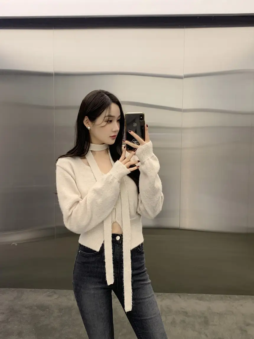 프렌치 스타일 단추 니트 조끼 상세 이미지 30