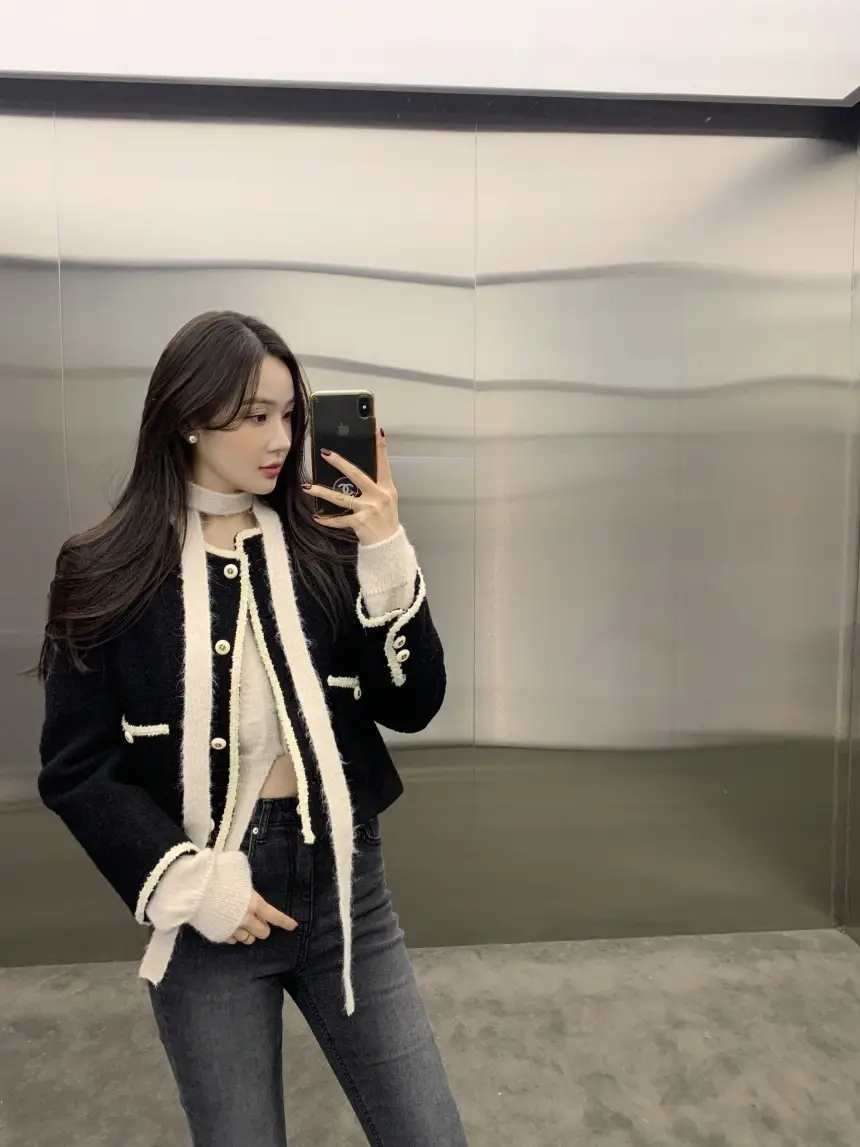 프렌치 스타일 단추 니트 조끼 상세 이미지 36