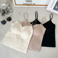 批发实拍大码秋冬保暖打底<b class='q'>背心</b>固定杯磨毛绒螺纹吊带内衣内搭长款上衣