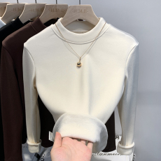 批发实拍<b class='q'>婴儿</b>绒加厚保暖小立领秋冬保暖内搭打底衫简约韩版<b class='q'>长袖</b><b class='q'>T</b>恤衫