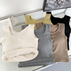Real-shot Autumn Brushed Fabric Korean-style Versatile Thin Sleeveless Vest – Slimming & Body-Sculpting Base Top