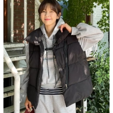 批发韩版秋冬新款背心原宿风时尚面包棉服马甲设计感坎肩马夹<b class='q'>外套</b>女