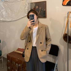 批发黑色西装外套女2023<b class='q'>春</b>秋季新款韩版宽松气质百搭长袖西服上衣ins
