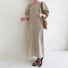 批发Chic韩国 棉麻<b class='q'>连衣裙</b> 女