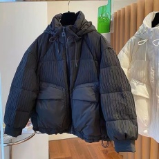 批发品牌折扣<b class='q'>清仓</b>捡漏欧货小众冬季褶皱肌理羽绒棉服短款抽绳棉衣外套