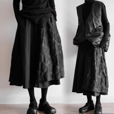 大码胖MM半身裙女秋冬2026夏款韩版小众设计感宽松大码拼接大摆裙