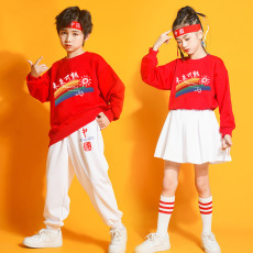 批发元旦<b class='q'>儿童</b><b class='q'>演出服</b>幼儿园班服男女小学生啦啦操拉拉队运动表演服