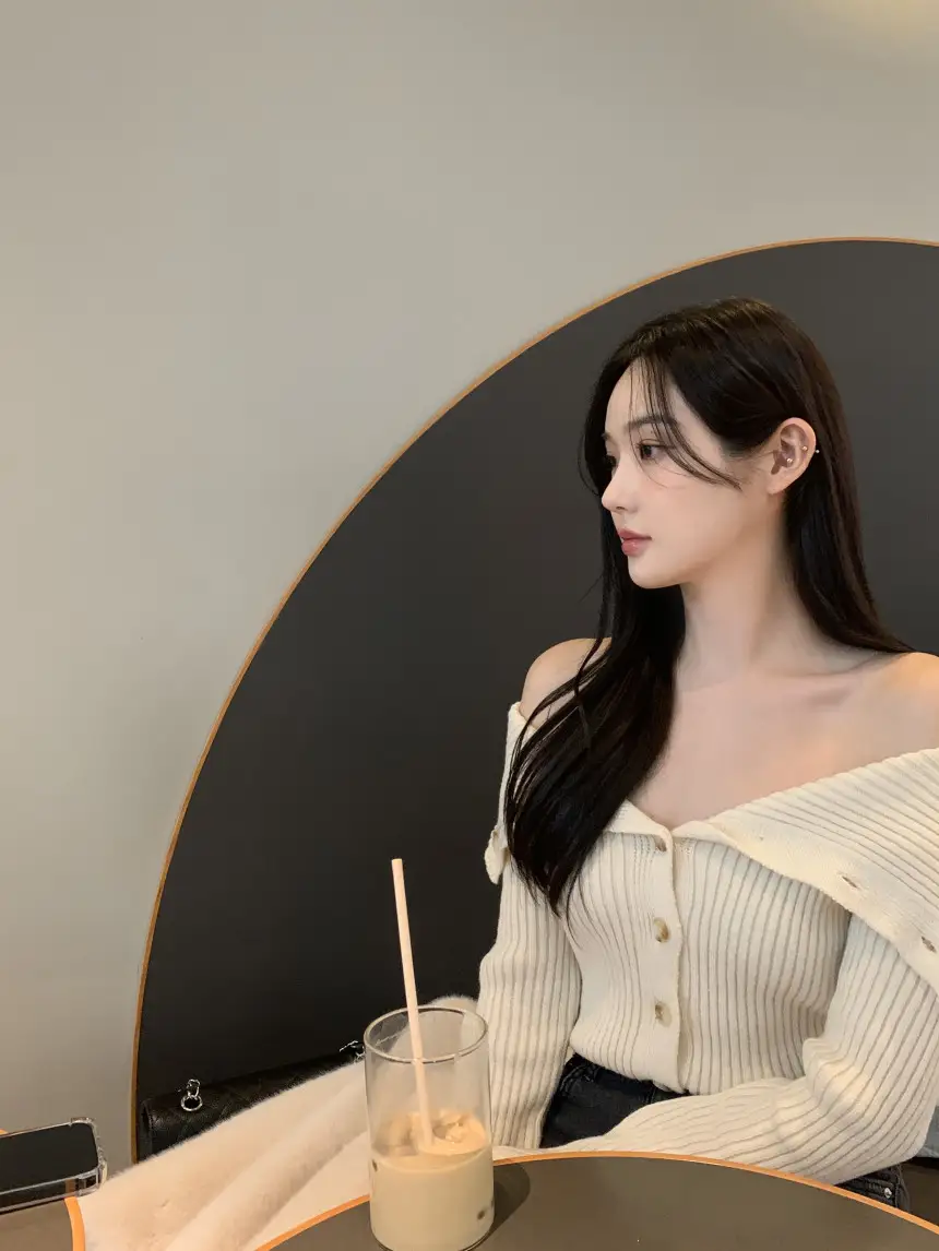 한국 스타일 루즈핏 단추 니트 셔츠 상세 이미지 6