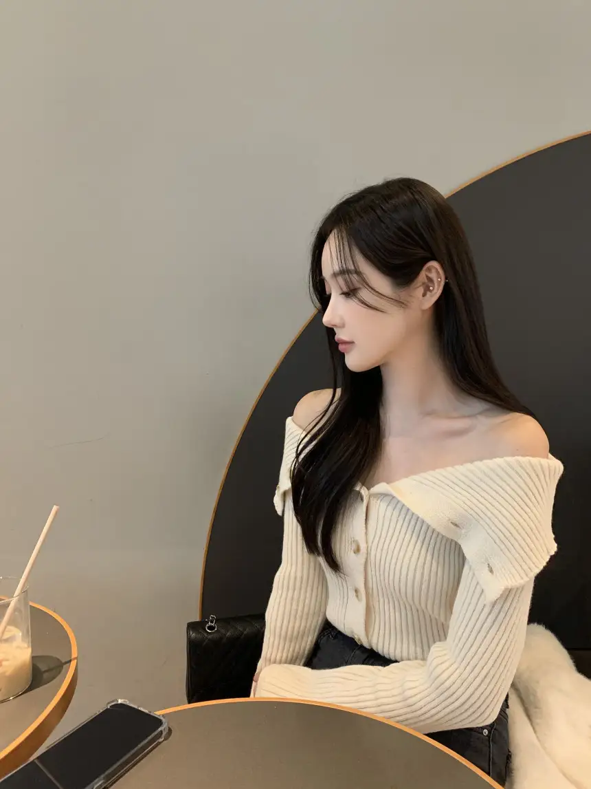 한국 스타일 루즈핏 단추 니트 셔츠 상세 이미지 11