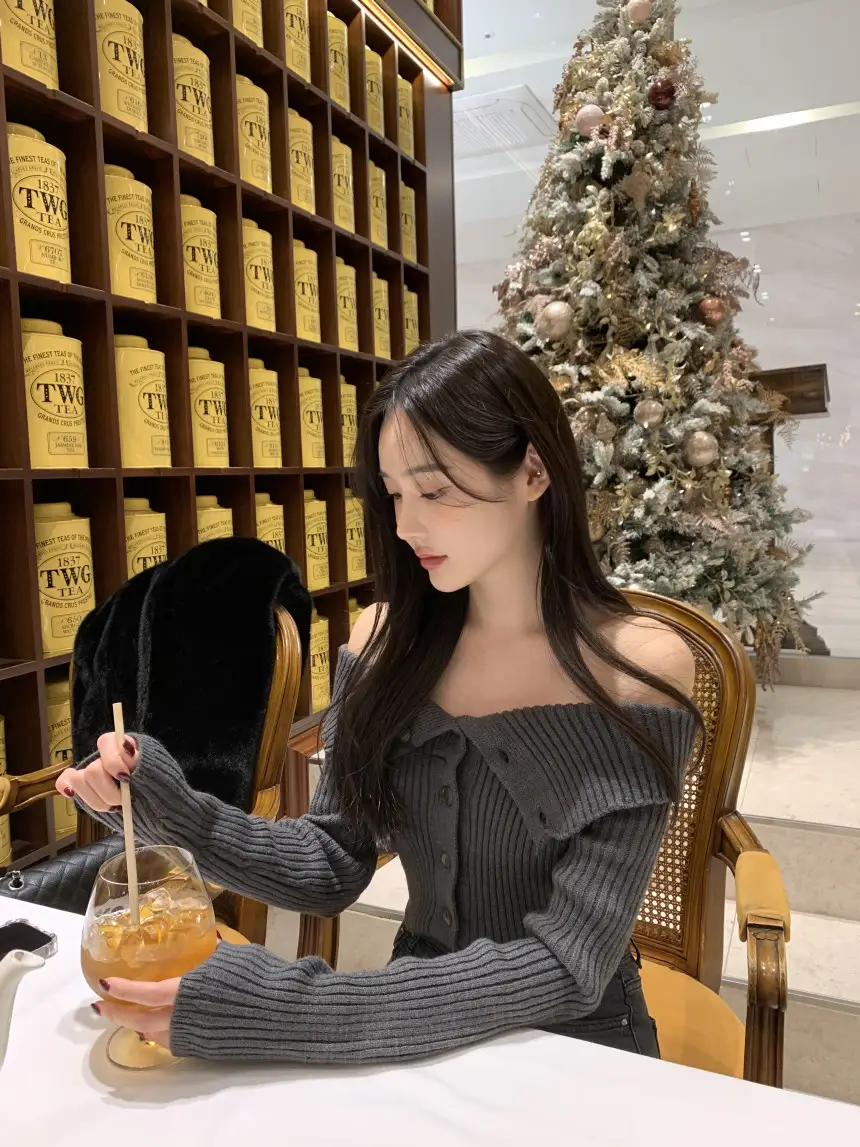 한국 스타일 루즈핏 단추 니트 셔츠 상세 이미지 26