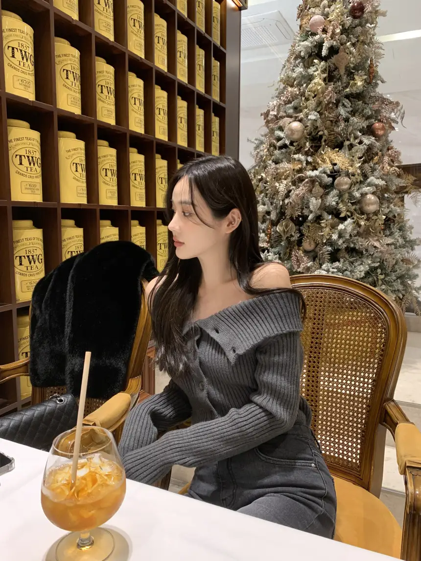 한국 스타일 루즈핏 단추 니트 셔츠 상세 이미지 30