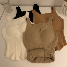 批发实拍实价秋冬双面磨毛自发热保暖内衣带胸垫吊带打底衫<b class='q'>塑</b><b class='q'>身</b>美体衣