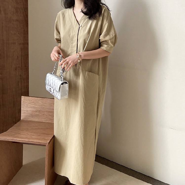 한국 스타일 chic 디자인 센스 펌프 로프 거품 소매 롱 코트 드레스 여성 양면 있음 주머니