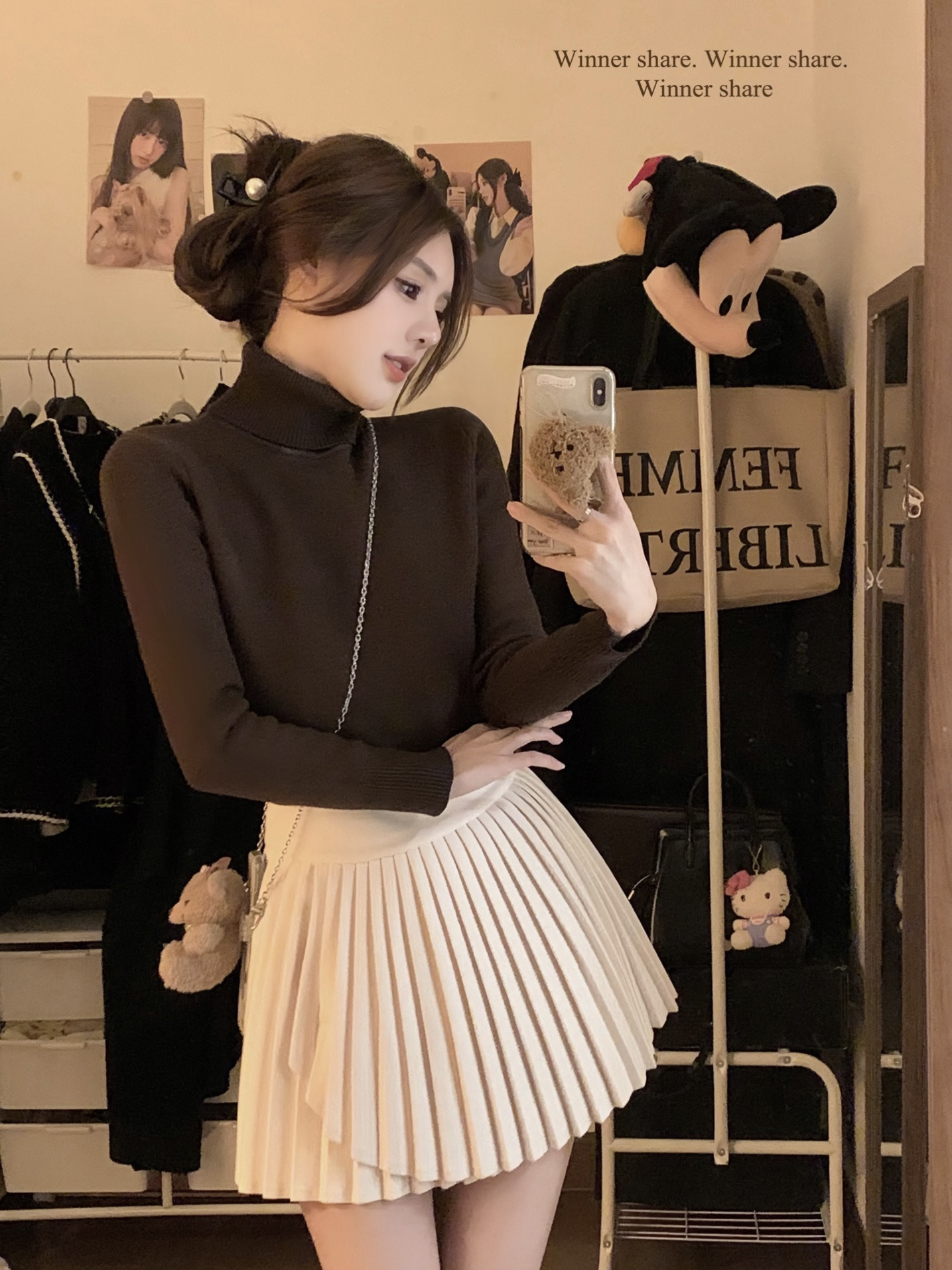 Actual shot ~ Winter thickened velvet knitted bottoming shirt for women, high collar, one-piece velvet warm solid color top