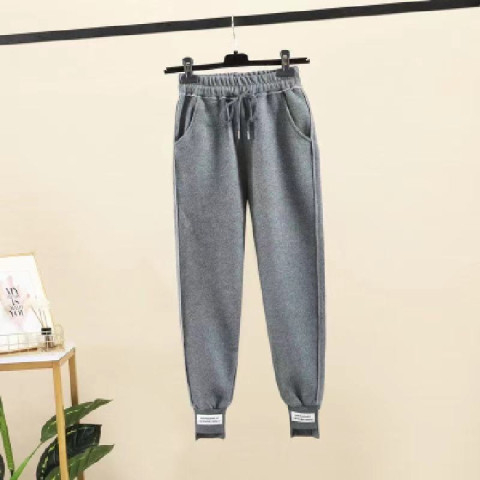  new autumn and winter sweatpants with cotton, white bottoming, Korean style casual pants, harem radish sports pants for small feet